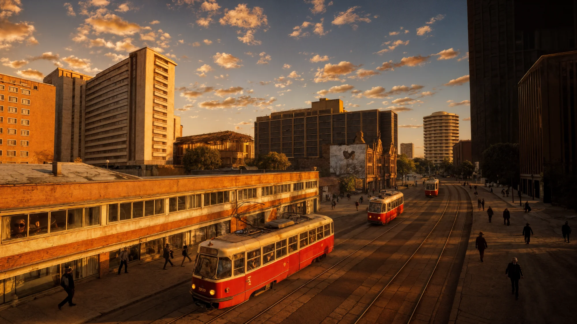 Urban Cityscape at Golden Hour